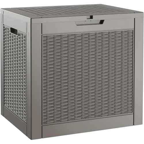 NUNU LAB Outdoor Storage Box 31 Gallon,Waterproof Indoor Outside Deck Boxes,Backyard Storage Bin for Package Delivery,Garden Tools,Patio Cushions,Pool Accessories,Storage Bench Lockable Lid,Tool Box