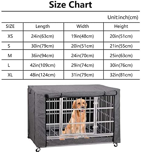 Chengsan Durable Windproof Dog Crate Cover for Metal Crate Indoor Outdoor Protection