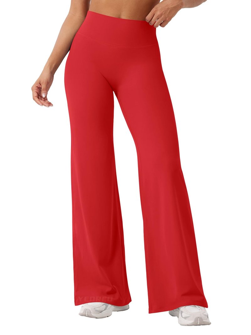 YEOREO Workout Leggings Womens No Front Seam Straight Leggings 31.5" High Waist Buttery Eddiy Gym Yoga Pants Red XXL