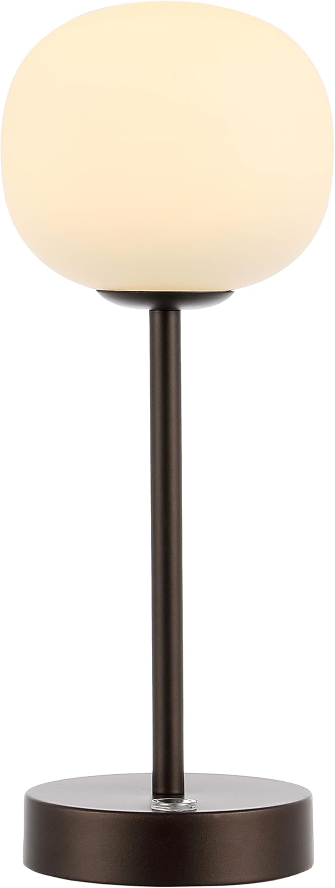 JONATHAN Y JYL7108B Natalia 12.25" Bohemian Farmhouse Iron Rechargeable Integrated LED Table Lamp Contemporary Bedside Desk Lamp for Bedroom Living Room Office, Oil Rubbed Bronze/White