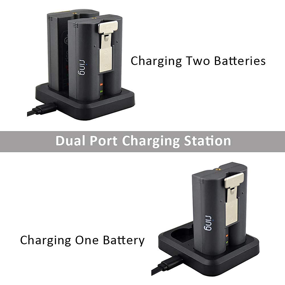 Battery Charger for Ring Rechargeable Battery,Dual Ring Battery Charger Station for Ring Spotlight Cam Battery,Ring Video Doorbell 2/3/4,Ring Stick Up Cam Battery (Ring Batteries NOT Included)