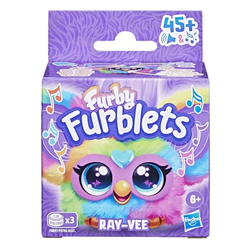 Furby Furblets - Series 1 Collectible - Ray-Vee Mini Electronic Plush Toy with Sounds for Kids, Interactive Talking Collectible, Soft to the Touch