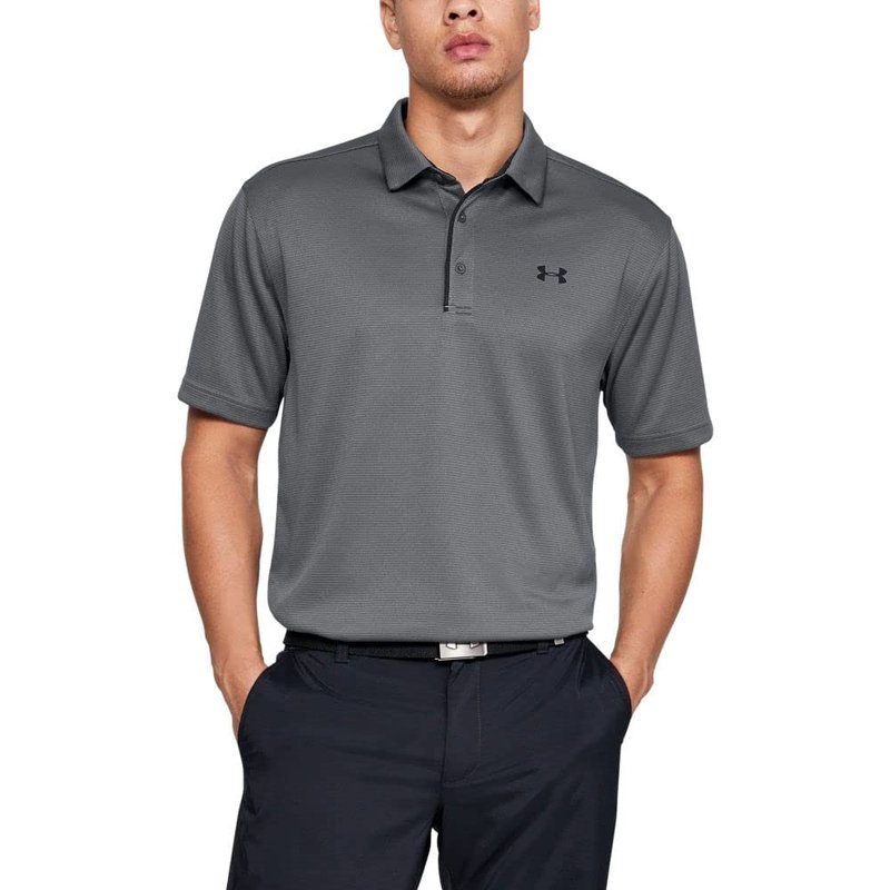 Under Armour Men's Tech Golf Polo , Graphite (040)/Black, Medium