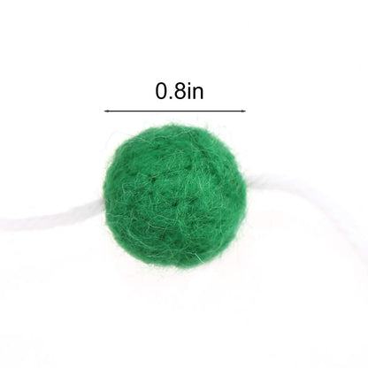 36PC 9.8 Feet Felt Wool Balls Garland 4/5 Inch Hanging String Kit for Christmas Tree Garland Holiday Decoration Birthday Wedding Baby Shower Party Wall Decorations