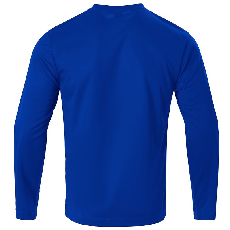 Mens Long Sleeve Shirts Quick Dry Crew Neck Sun Protection Gym Workout Athletic T-Shirt Blue L 5 Pack