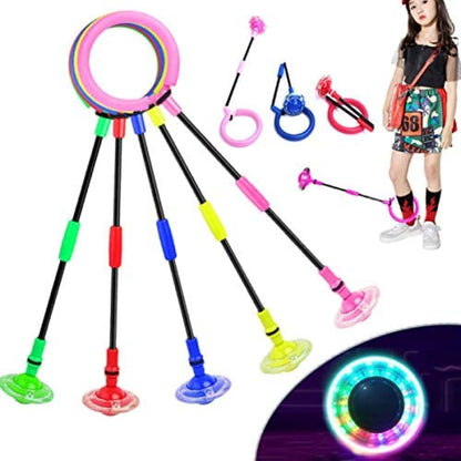 Flashing Jumping Ring Children Colorful Ankle Skip Jump Ropes Sports Swing Ball for Kids Boys Girls Toy