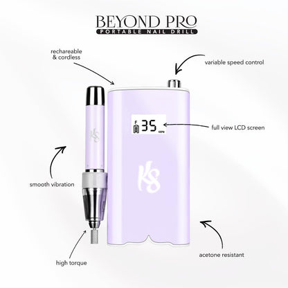 Kiara Sky Beyond Pro Nail Drill | Portable, Rechargeable & Cordles | Pink