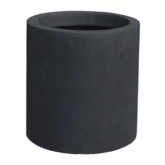 Kante AC0119C-60121 Lightweight Concrete Outdoor Modern Cylindrical Planter, 15.8 Inch Tall, Charcoal