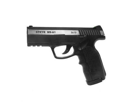 ASG Steyr M9-A1 .177 Caliber Steel BB Gun Non-Blowback Air Pistol, Silver/Black