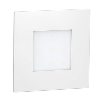 ledscom.de LED Staircase Light/recessed Wall Light FEX for Indoors and Outdoors, Angular, 85 x 85mm, Warm White