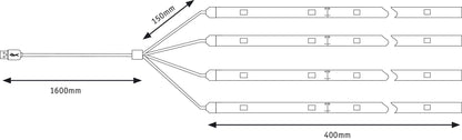 Paulmann 942.08 Outdoor Mobile Parasol Lighting IP44 3000K 4x0.4m Parasol luminaire Decorative luminaire Light Strips LED Strips 94208