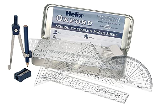 Helix Oxford Complete Back to School Stationery Set - Comprehensive Helix Oxford school supplies set including Maths Set, Pens, Ruler, Scientific Calculator & More - Ideal for High School or College