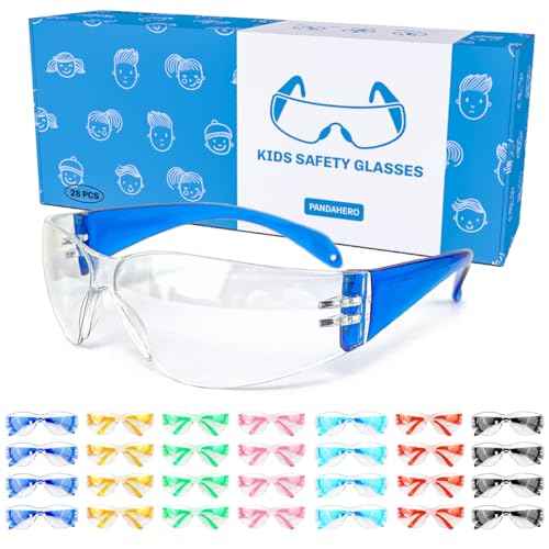 Kids Safety Glasses Bulk-28 Pack Child Size Safety Goggles, ANSI Z87.1 Certified,Ideal for Nerf Party/Science Projects/School,Eye Protection for Kids