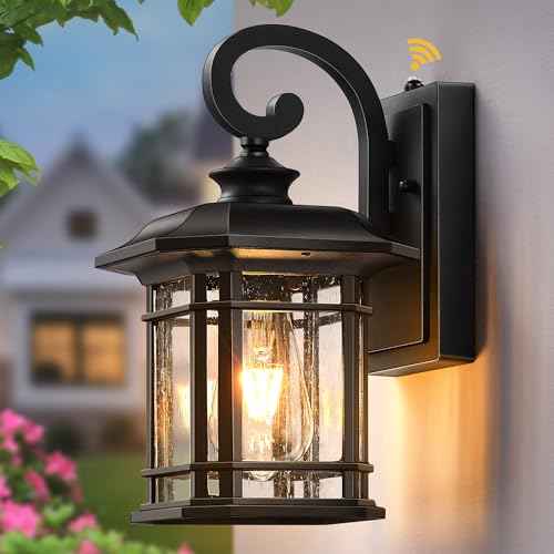 VIANIS Black Outdoor Lights for House, Dusk to Dawn Light Fixture, Waterproof Wall Lights, Porch Lights Outdoor for House, Garden, Garage, Entryway, Anti-Rust