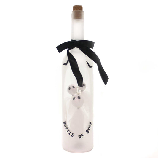 Bottle of Boos Ghosts Light Up LED 13 Inch Wine Bottle Halloween Tabletop Figurine