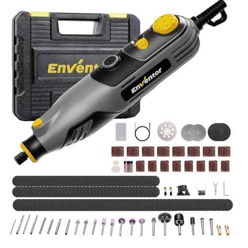 Enventor 130W Corded Rotary Tool, Power Electric Rotary Tool Kit with 204pcs Accessories Kit, 6-Speed 10,000-35,000RPM, Power Multi-Purpose Set for Sanding, Polishing, Engraving, Drilling, DIY Crafts