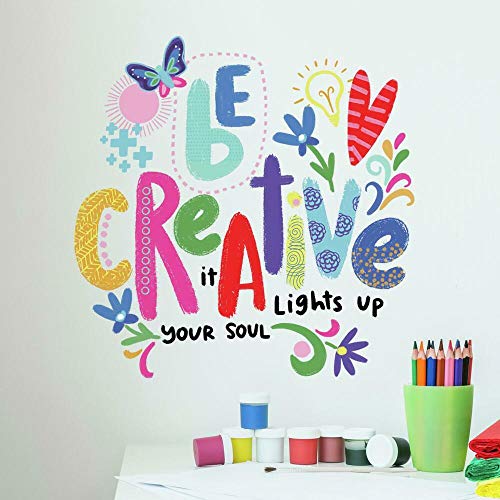 RoomMates RMK4668SCS Be Creative Inspirational Quote Peel and Stick Wall Decals