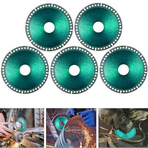 Mornajina ?5 Packs 5 Inch Indestructible disc for Grinder, Indestructible Disc 2.2 for Angle Grinder 7/8" (Model 125), Cutting Discs for Smooth Cutting, Chamfering, Grinding of All Materials (Green)