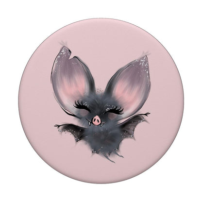 Halloween Bat Adorable Gothic Pink Grey Teen Girl Women PopSockets Adhesive PopGrip