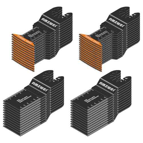 50Pcs Professional Oscillating Tool Blades Multitool Blade, Universal Oscillating Saw Blades Wood Plastic Drywall Cutting Compatible with Dewalt, Milwaukee, Dremel, Ryobi, Bosch