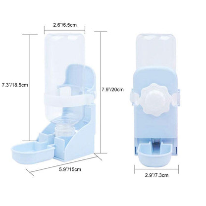17oz Rabbit Water Feeder, Pet Cage Suspended Water Dispenser, Hanging Automatic Small Animal Water Bottle Bowl for Bunny Chinchilla Hedgehog Ferret Hamster