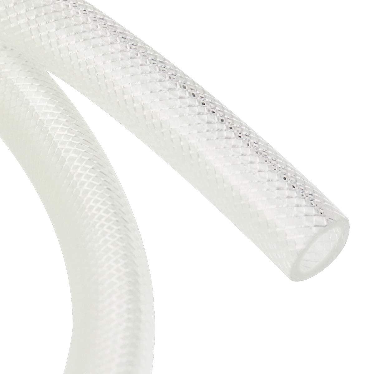 3/8" ID x 10 Ft High Pressure Braided Clear PVC Vinyl Tubing Flexible Vinyl Tube, Heavy Duty Reinforced Vinyl Hose Tubing, BPA Free and Non Toxic