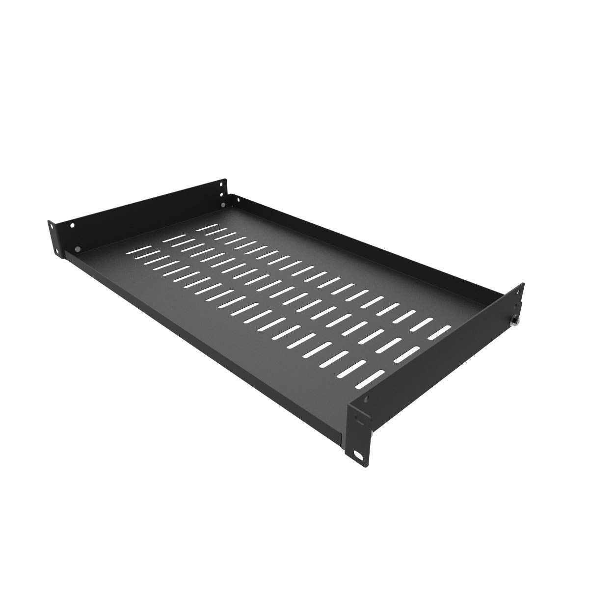 Jingchengmei 1U Disassembled Vented Cantilever Server Rack Mount Shelf 10"(254mm) Depth for 19-Inch Network/AV Equipment Rack and Cabinet(1U10V)