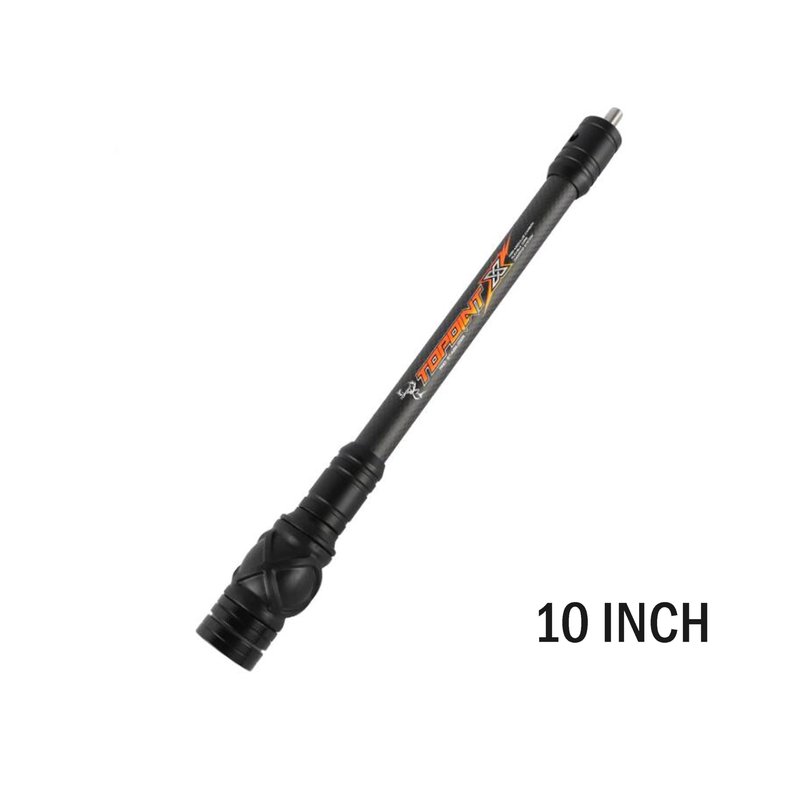 ZSHJGJR Archery Bow Stabilizer Bar 8",10",12", 15" for Compound Bow, 3K Carbon Fiber Body Flexible Core, Damping System and Weights Kit for Vibration Reduction (10 Inch)