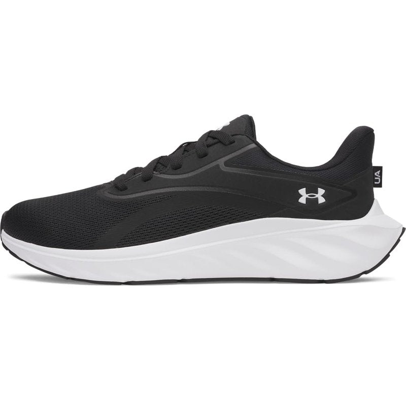 Under Armour Men's Ascend Running Shoes, (001) Black/Black/White, 8, US