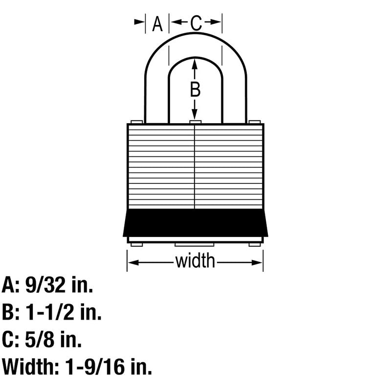 Master Lock 3SSKADLF Stainless Steel Outdoor Padlock with Key, 1 Pack
