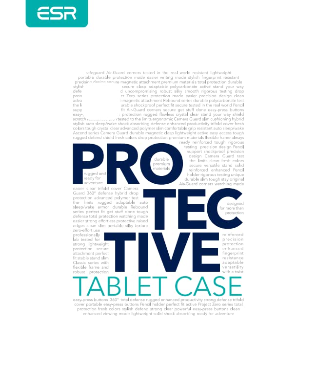 ESR for iPad Air 11 Inch Case M3/M2 (2025/2024), iPad Air 5th/4th Gen Case (2022/2020), Powerful Magnetic Attachment, Slim Trifold Stand, Supports Pencil Pro&Pencil(USB-C), Durable Protection, Black