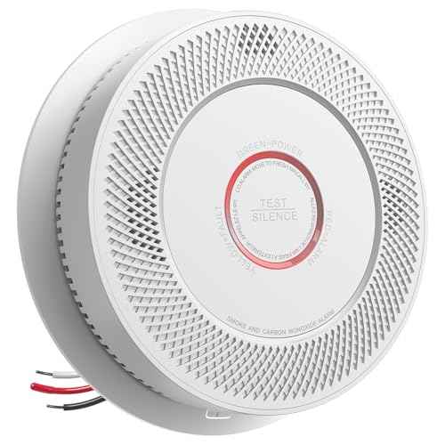 SITERWELL Hardwired Interconnected Smoke and Carbon Monoxide Detector, 10 Year Product Life Alarm Smoke Carbon Monoxide Detector with 2 AA Batteries Back Up, Smoke and CO Detector Voice Alert,1 Pack
