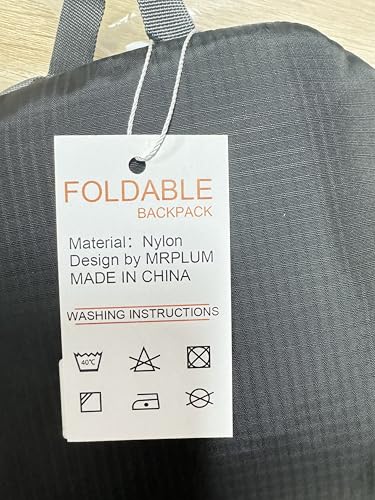 MRPLUM 30L Rucksack Foldable Ultralight Packable Backpack,Unisex Durable Handy Daypack for Travel & Outdoor Sports Durable&Waterproof (Black)