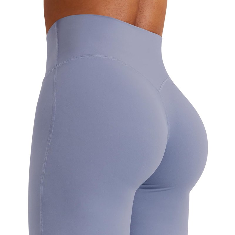 YEOREO Workout Leggings Womens No Front Seam Straight Leggings 35" High Waist Buttery Eddiy Gym Yoga Pants Granite Blue L