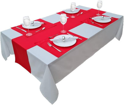 High-Quality Tablecloth, Table Linen Made from 100% Cotton, Concept Collection, Choice of Colours and Sizes (Tablecloth - 150 x 350 cm, White)