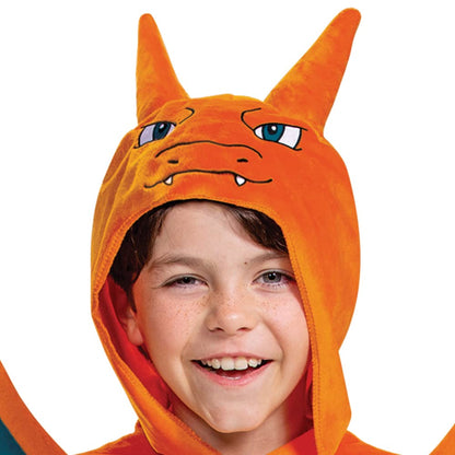 Disguise Charizard Costume for Kids, Official Pokemon Costume Hooded Jumpsuit, Child Size Medium (7-8)