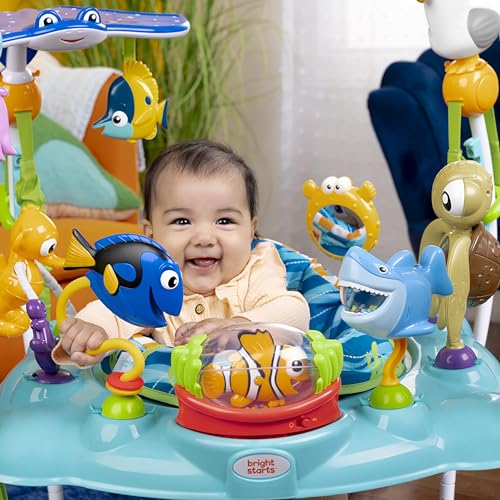 Bright Starts Disney Baby Finding Nemo Sea of Activities Baby Activity Center Jumper with Interactive Toys, Lights, Songs & Sounds, 6-12 Months (Blue)