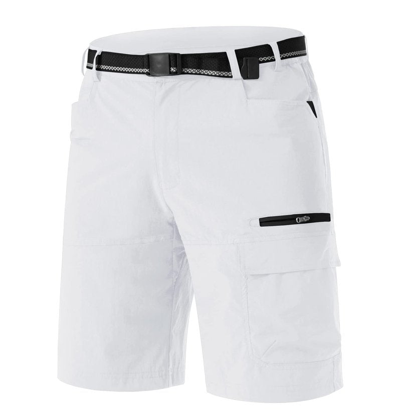 TACVASEN Mens Golf Shorts 10" Cargo Casual Dress Shorts Quick Dry Water Resistant Summer Hiking Travel Business Zipper Pockets White 38