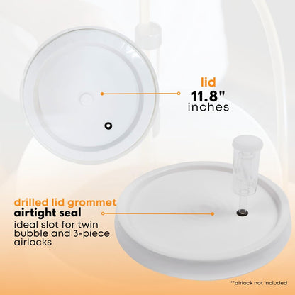 Fastrack 6.5 Gallon Fermenting Bucket with Lid | White | 100% Food Grade-BPA Free Fermenting Brew Bucket for your Beer, Wine or any other Fermented Beverage