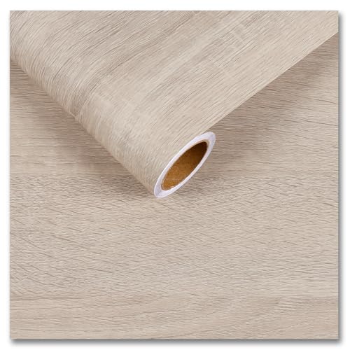CRE8TIVE Beige Wood Wallpaper Peel and Stick Wood Grain Contact Paper Waterproof Light Wood Contact Paper for Cabinets Drawers 12"x80" Self Adhesive Wood Countertop Contact Paper for Kitchen Bathroom