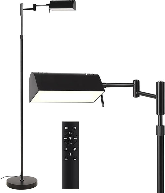 SUNMORY Dimmable LED Pharmacy Floor Lamp, Adjustable Floor Lamp for Living Room with 350° Swing Arm, Touch & Remote Control, 16W Bright Standing Task Lamp for Reading Sewing Crafting