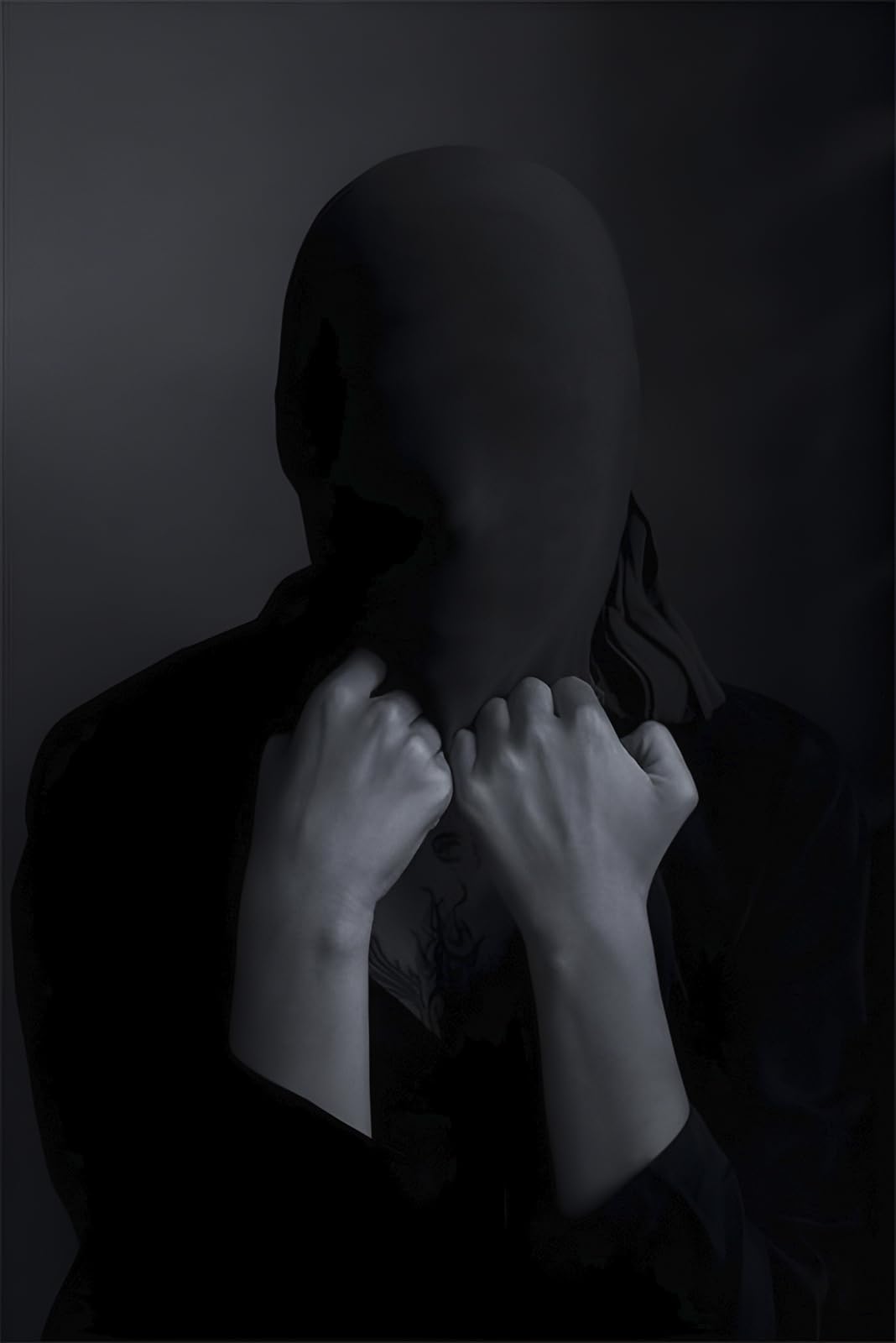 JEGERMIG 2 Pieces Black Full Face Mask Halloween Spandex Adult Hood Faceless Morph Head Cloth