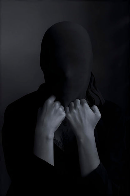 JEGERMIG 2 Pieces Black Full Face Mask Halloween Spandex Adult Hood Faceless Morph Head Cloth