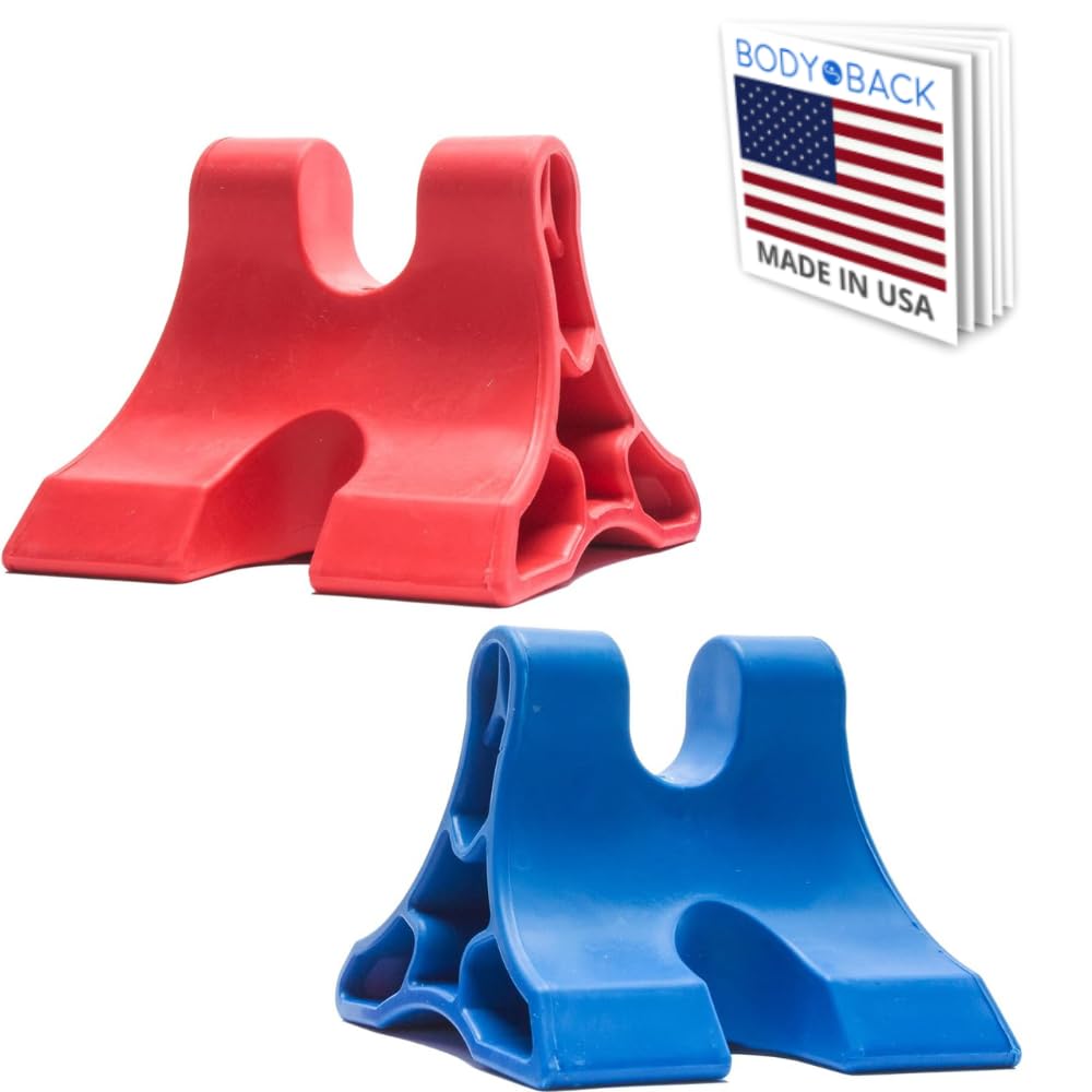 DaVinci Tool Red & Blue -USA Made- Extra Firm Neck Tension Relief & Pressure Point Massage Tool - Occipital Release Tool - Cervical Traction Device- Suboccipital Release Device - Neck Stretcher