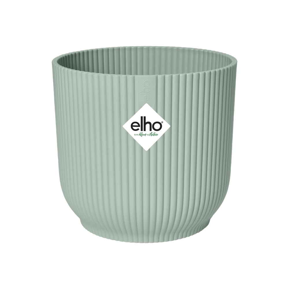 elho Vibes Fold Round 18 - Flower Pot from 100% Recycled Plastic - Indoor plant pot - Ø 18.4 x H 16.8 cm - Green/Sorbet Green