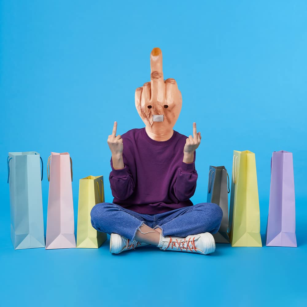 MOKRY PARTY Middle Finger Funny Head Mask Costume Party Prop Adult Middle Finger Mask