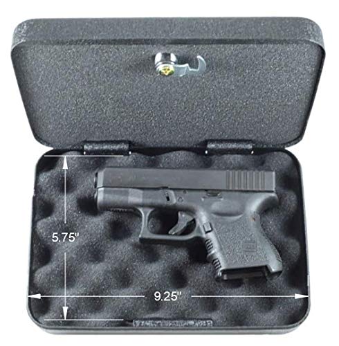 FSDC (Firearm Safety Devices) - FSDC-MLC5200 Keyed Steel Lockable Gun Case & Security Box – Heavy-Duty Powder Coated Steel – TSA Approved – Compact for Easy Storage