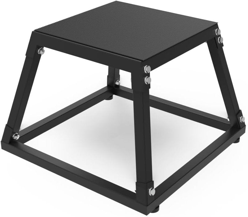 Plyometric Jumping Box - Steel Exercise Step Up Box with Anti-Slip Surface | Home Gym Training Equipment