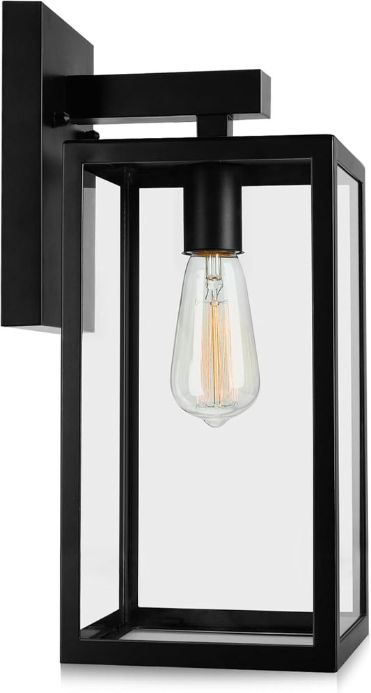 MAXvolador Outdoor Wall Lantern, Extra Large Exterior Waterproof Wall Sconce Light Fixture, Black Anti-Rust Mount Lighting, E26 Base Porch Lamp