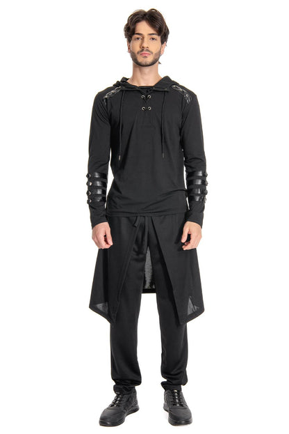 Adults Medieval Viking Steampunk Pants Mens Renaissance Gothic Trousers for Halloween Costume Black